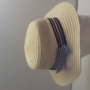 SANS LES DECORATIONS BABY STRIPED MID-CROWN BEACH HAT 91% PAPER SIZE 12-24 M